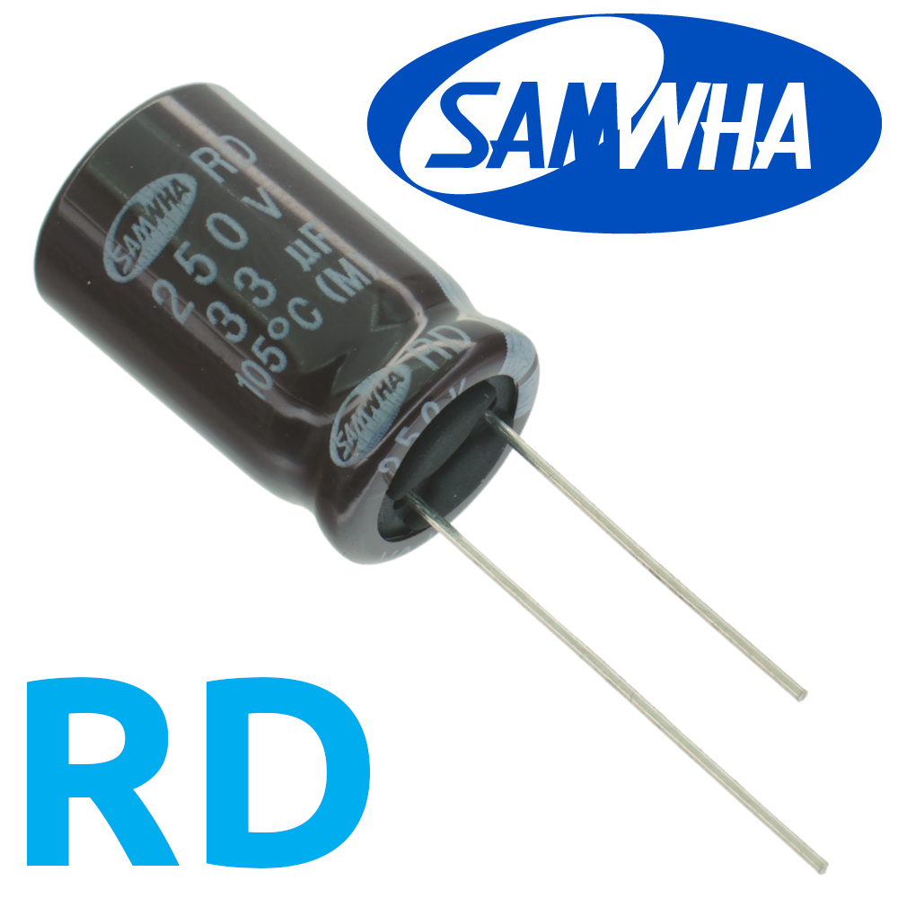 33мкФ 250В (12,5x20) RD-105C Конденсатор электролитический
