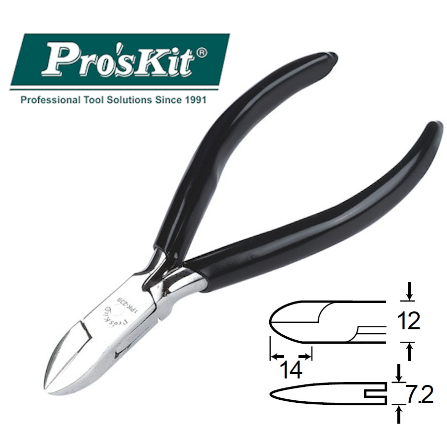1PK-239 Pro'sKit Кусачки (медь до 2мм, 125мм,пружина)