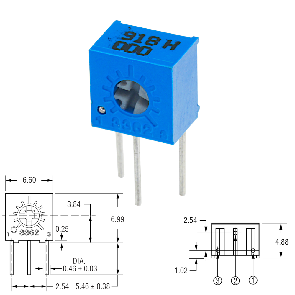 3362W-1-502 5 кОм Резистор подстроечный