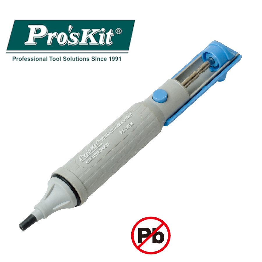 8PK-366N-S Pro'sKit Оловоотсос механический вакуумный с тефлоновым наконечником