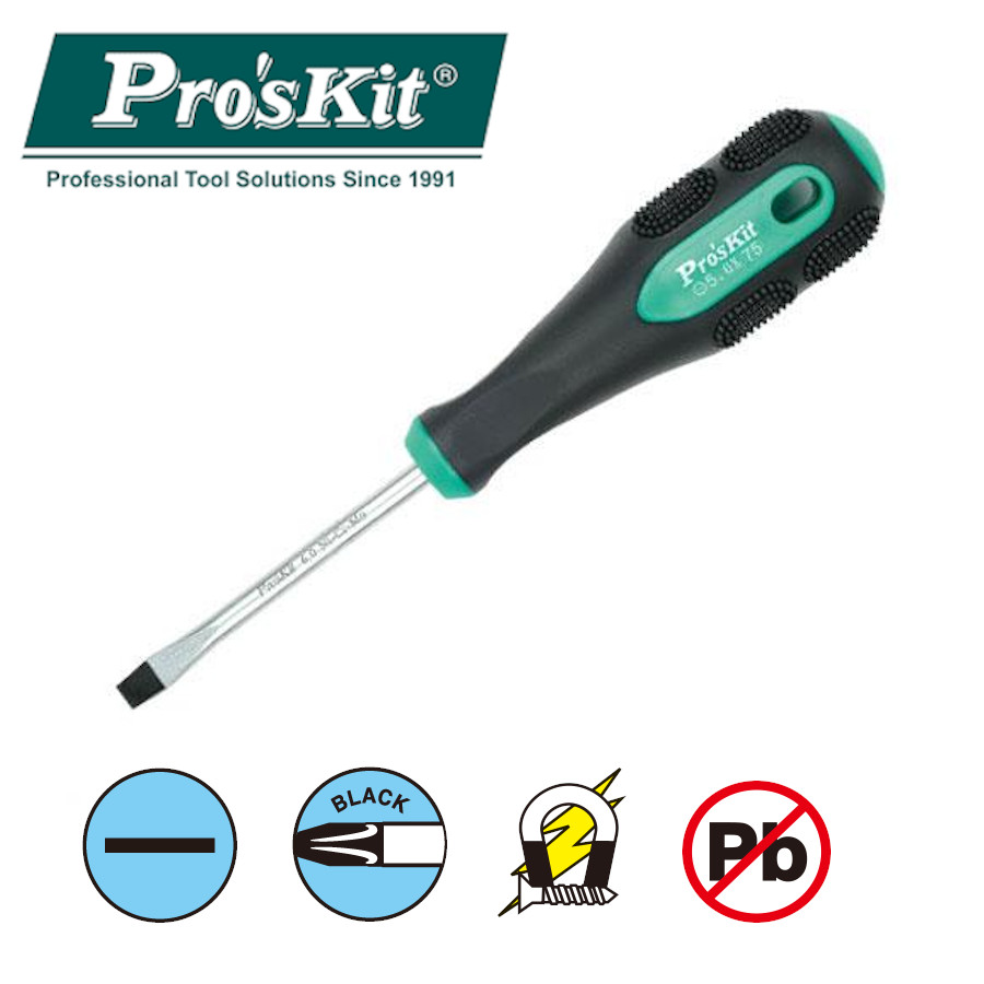 SD-202A Pro'sKit Отвертка Pro-soft (- 5, 5х75мм, 184мм)