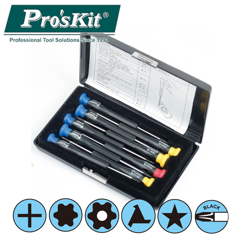 SD-9806 Pro'sKit Набор отверток (9шт., 50мм, для ремонта моб. тел.)