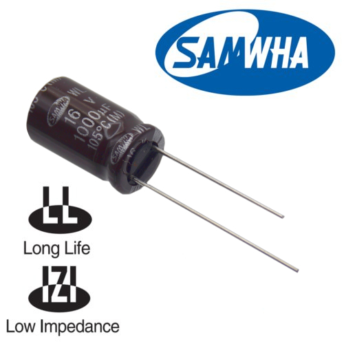 1000мкФ 16В (10x16) WL (5000ч.) (low imp.) Конденсатор электролитический