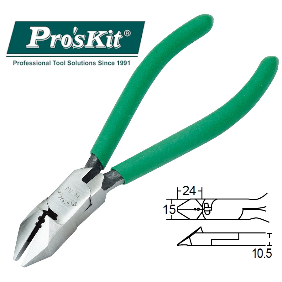 1PK-708 Pro'sKit Кусачки-стриппер (медь до 1.6мм, 150мм)