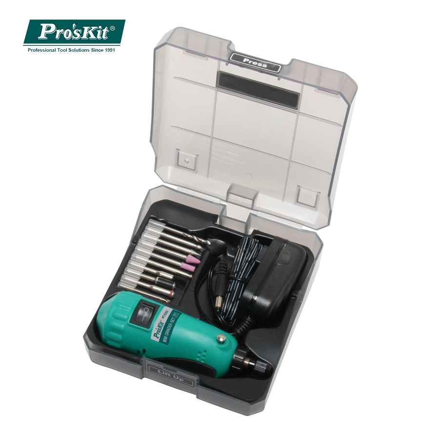 PT-5202F Pro'sKit Дрель ручная мини в комплекте с насадками (220В)