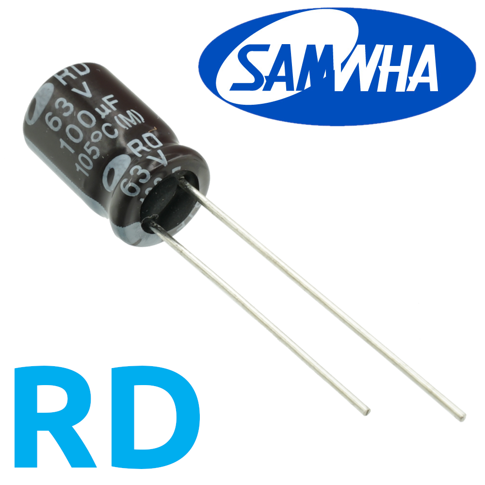 100мкФ 63В (8x11,5) RD-105C  Конденсатор электролитический