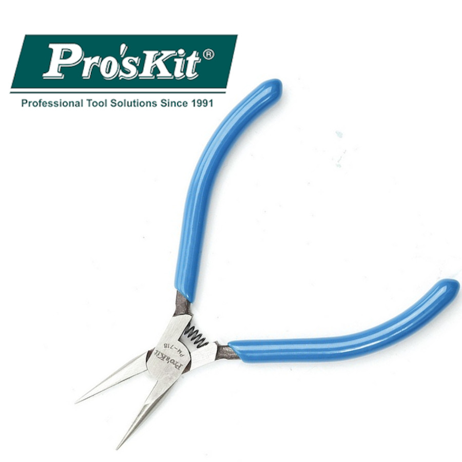 PM-718 Pro'sKit Длинногубцы мини без насечки (118мм)