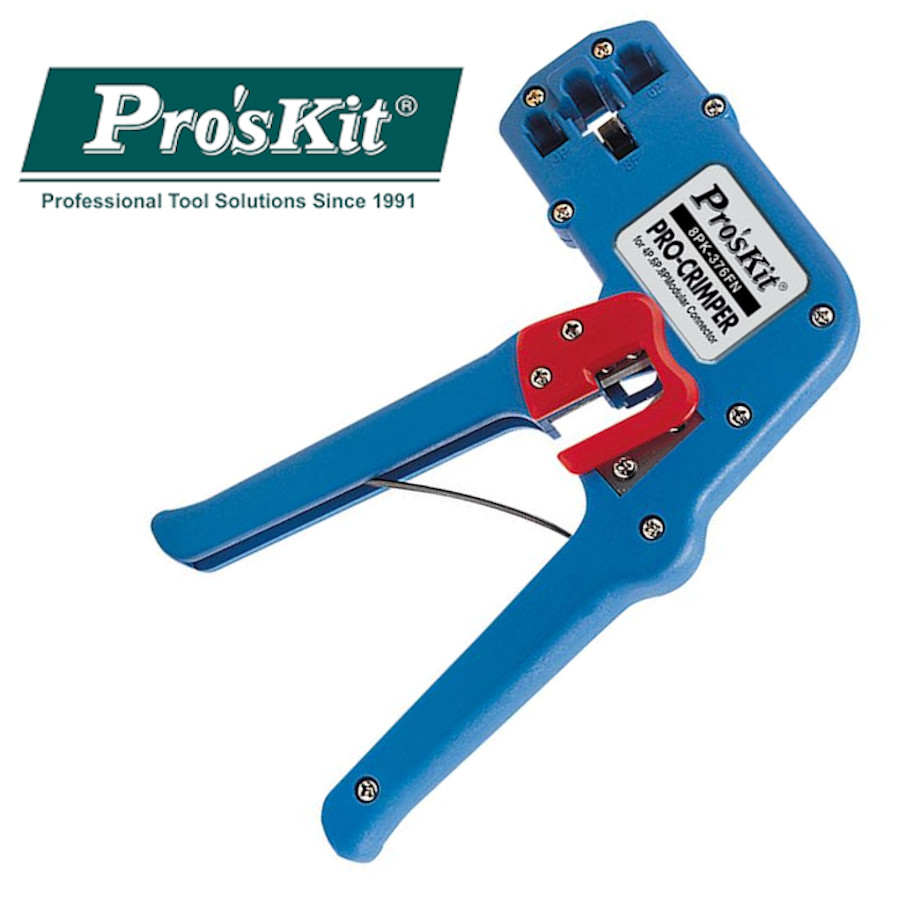 8PK-376FN Pro'sKit Клещи для обжима витой пары профессиональные (8P/6P/4P, 166мм)
