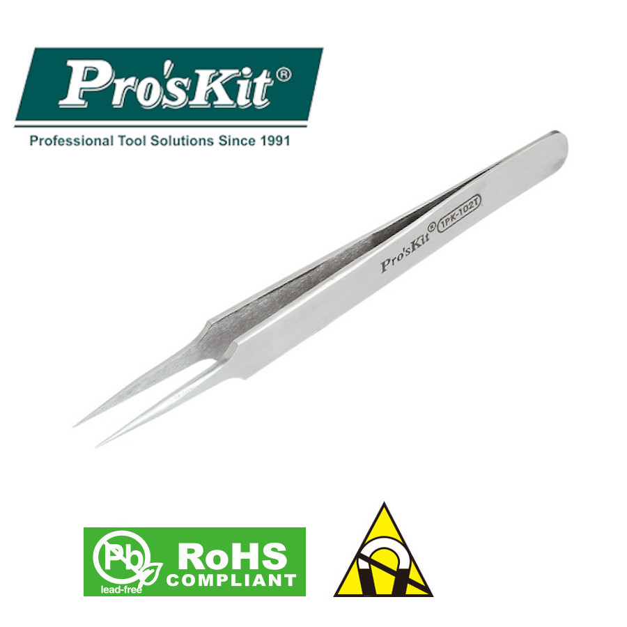 1PK-102T Pro'sKit Пинцет прямой (супертонкий) 120ММ