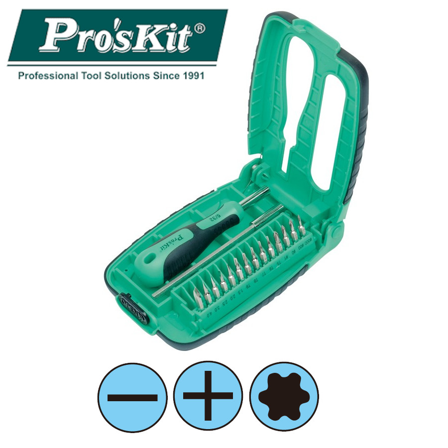 SD-9804 Pro'sKit Отвертка со сменными битами прецизионная (14 бит)