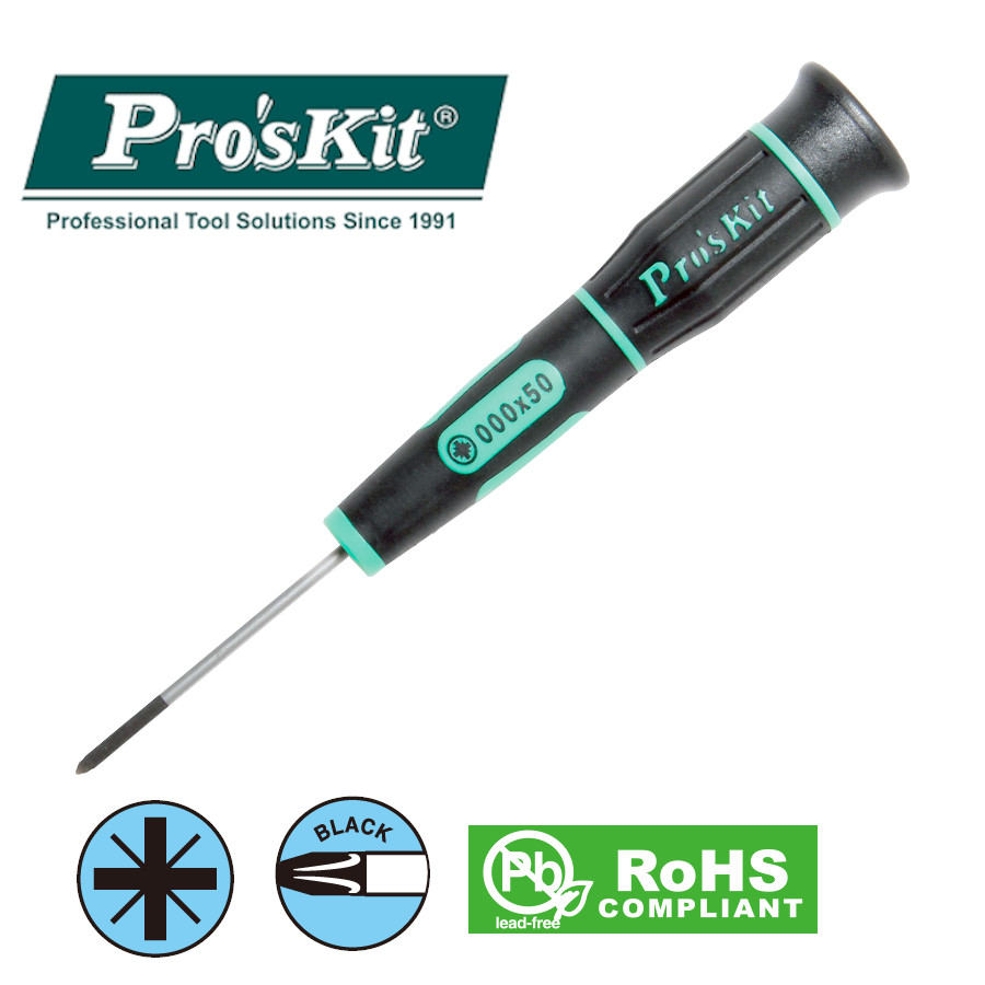 SD-081-Z1 Pro'sKit Отвертка прецизионная Pozidriv (+ PZ#000x50мм)