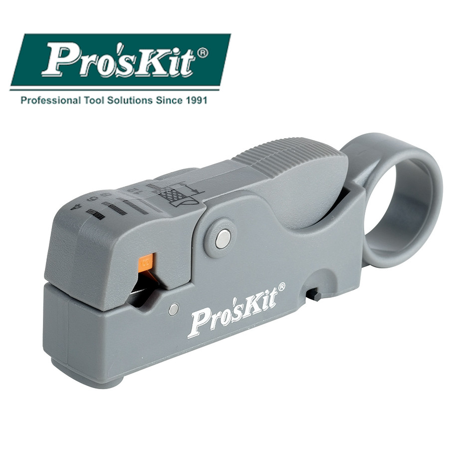 6PK-332 Pro'sKit Нож для зачистки коаксиальных кабелей (RG58/59/62/3C2V/4C/5C) вращающийся