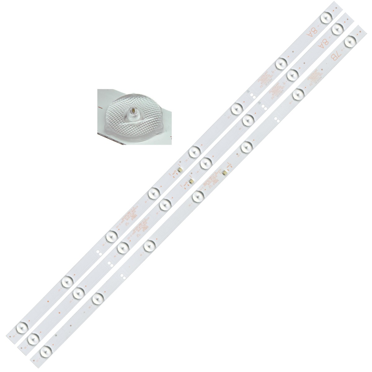 Светодиодная планка для подсветки ЖК панелей GC315D07/GC315D08-ZC14F-02 (комплект 2 планки A 8 линз 