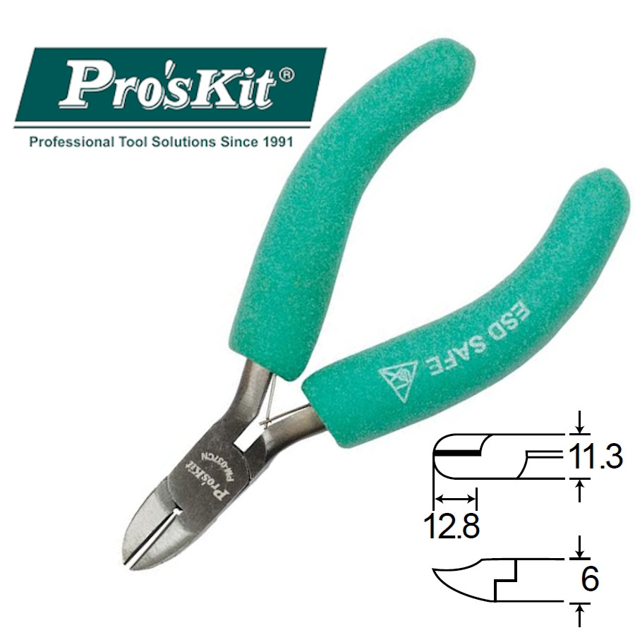 PM-037CN Pro'sKit Кусачки антистатические (медь до 1.6мм, 115мм)