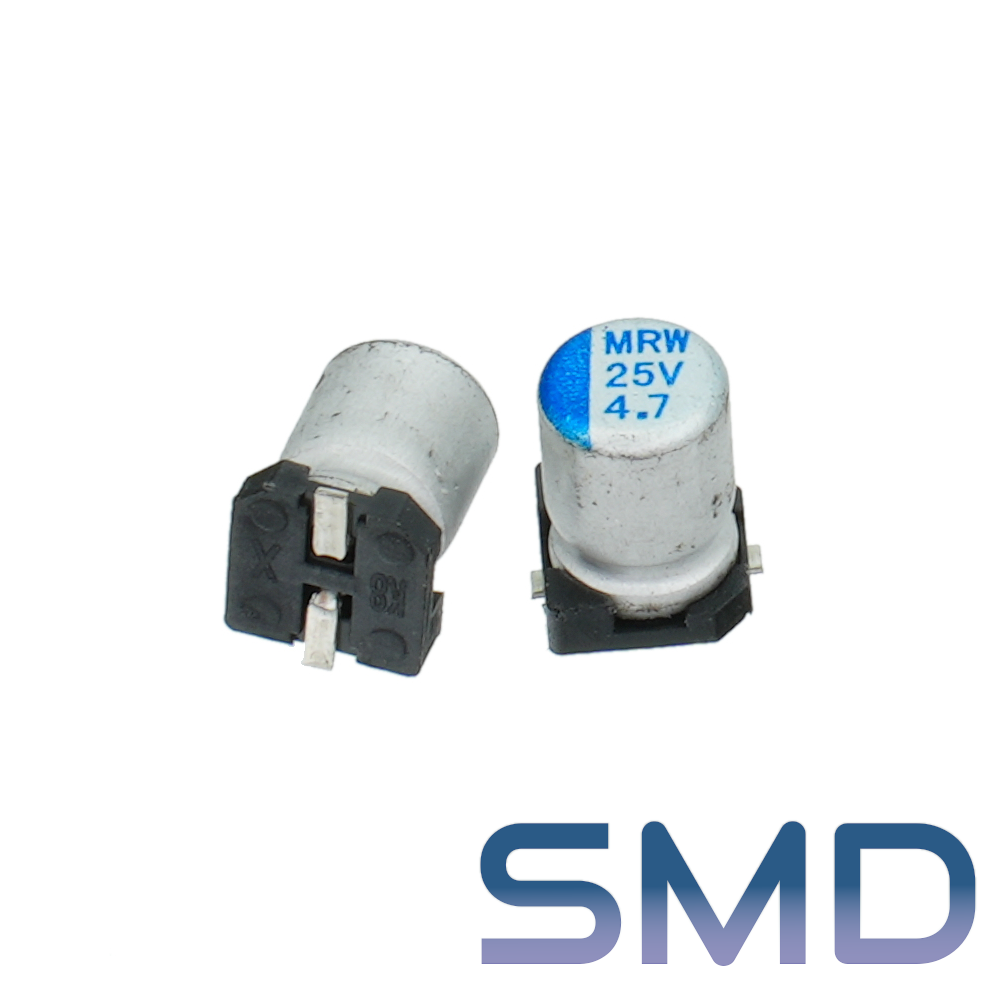 4,7мкФ 25В (4x5,5) SMD-монтаж Конденсатор электролитический