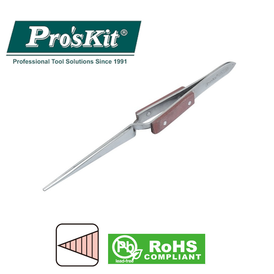 1PK-118T Pro'sKit Пинцет-зажим прямой усиленный (70/160мм)