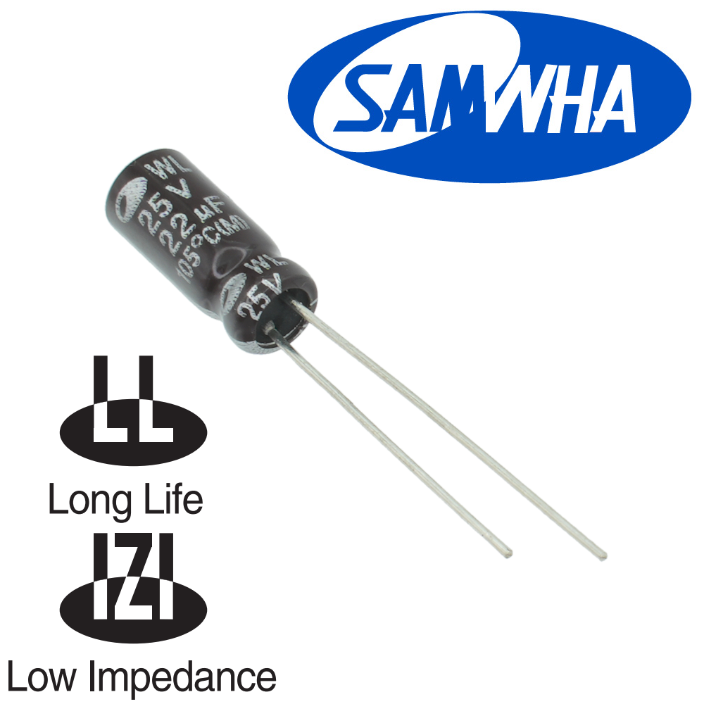 22мкФ 25В (5x11) WL (2000ч.) (low imp.) Конденсатор электролитический