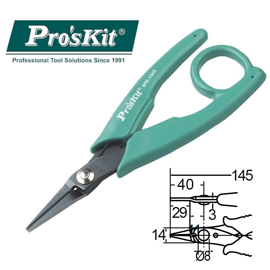 8PK-104D Pro'sKit Плоскогубцы (145мм)