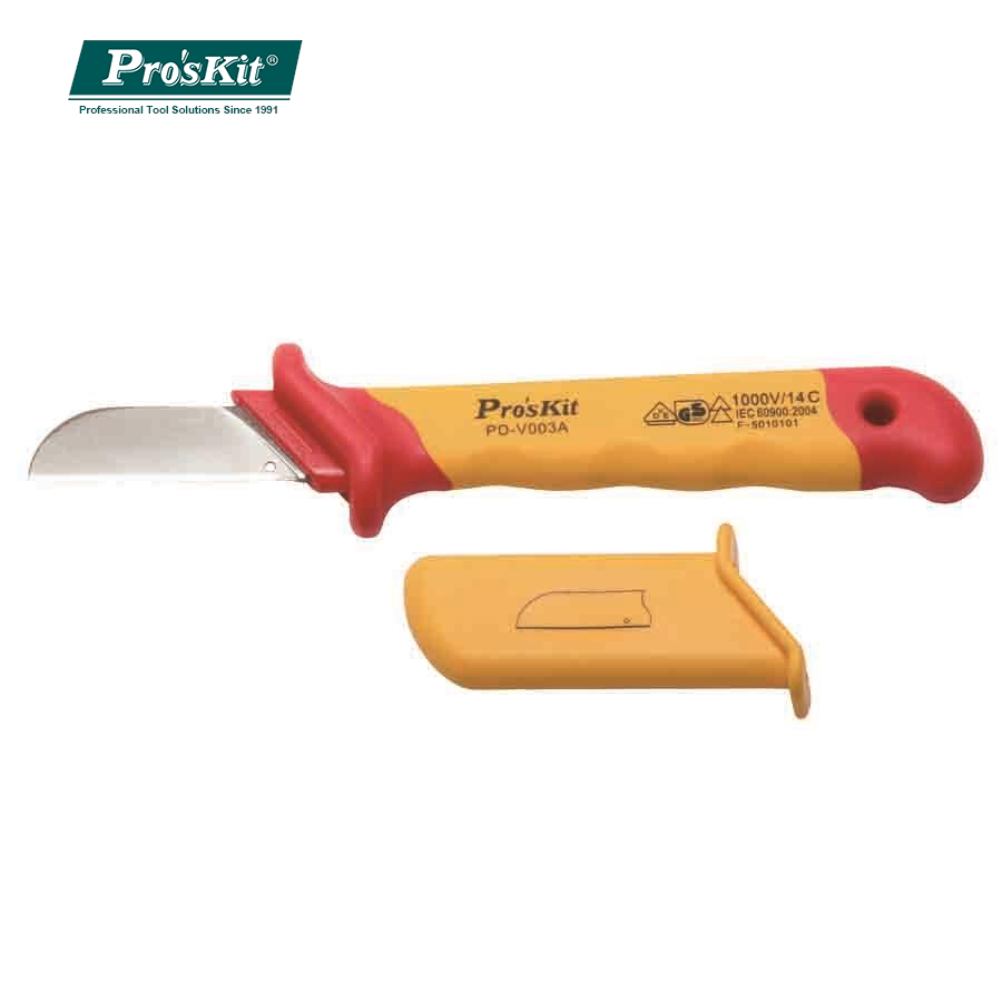 PD-V003A Pro'sKit Нож кабельный прямой изолированный 1000В (50*180мм)