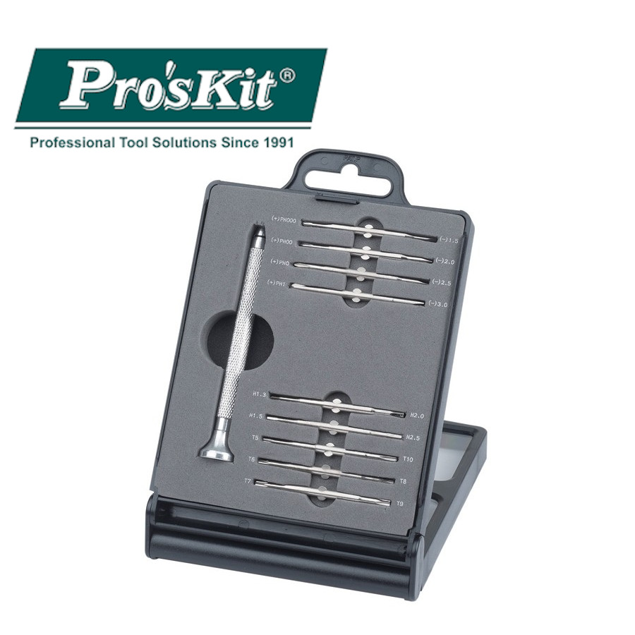 SD-9811 Pro'sKit Отвертка часовая со сменными битами (9 двухсторонних бит)