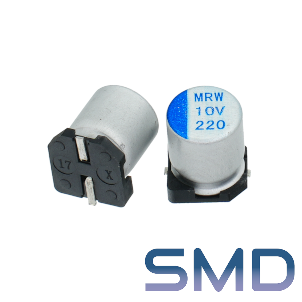 220мкФ 10В (6,3x8) SMD-монтаж Конденсатор электролитический