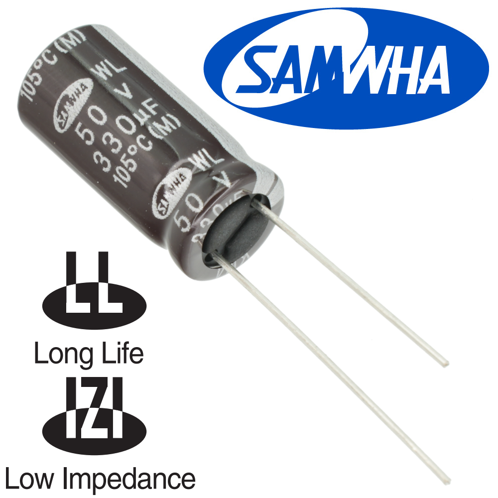 330мкФ 50В (10x20) WL (5000ч.) (low imp.) Конденсатор электролитический