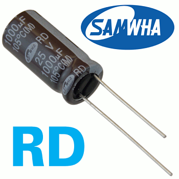 1000мкФ 25В (10x20) RD-105C Конденсатор электролитический