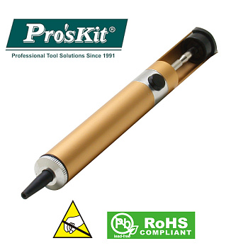 908-366A Pro'sKit Оловоотсос механический вакуумный антистатический(алюминий) с тефлоновым наконечни