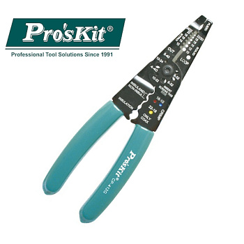 CP-412G Pro'sKit Клещи для зачистки и обжима проводов и клемм (0.2-5кв.мм)