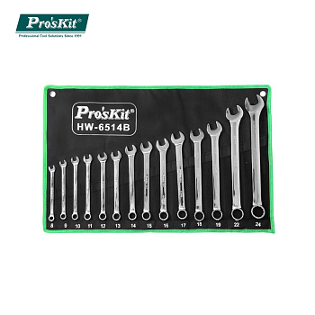 HW-6514B Pro'sKit Набор ключей гаечных рожковых/накидных (14 шт.)