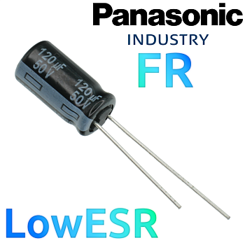 120мкФ 50В (8х15) FR (8000ч.) (low imp.) Конденсатор электролитический Panasonic