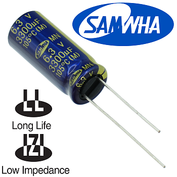 3300мкФ 6,3В (10x25) MN (5000ч.) (low imp.) Конденсатор электролитический