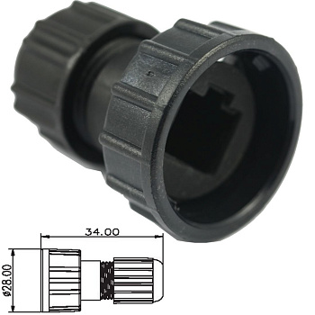 33000000-06 (CGRRJ-00BMMA-LL7005 RJ45 Male Plug (Lock bayonet Type)