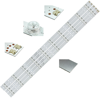 Светодиодная планка для подсветки ЖК панелей LED43D10 (комплект 4 планки A и одна планка B по 854 мм