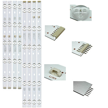 Светодиодная планка для подсветки ЖК панелей LED39D11-ZC14 (комплект 4 планки по 785 мм, 11 линз)