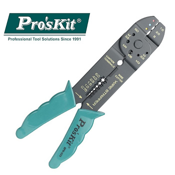 8PK-033 Pro'sKit Клещи для резки/зачистки проводов, обжима клемм, болторез (200мм)