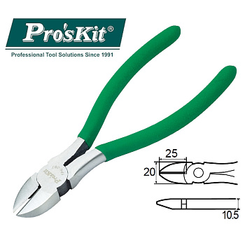 1PK-067 Pro'sKit Кусачки (медь до 2.6мм, 160мм)