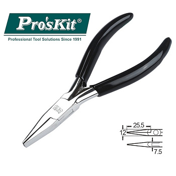 1PK-28 Pro'sKit Длинногубцы (130мм, пружина, без насечки)