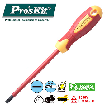 SD-810-S5.5 Pro'sKit Отвертка диэлектрическая 1000В (- 5.5х125)*