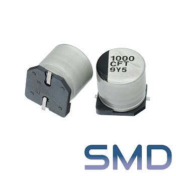 1000мкФ 16В (10x10,5) SMD-монтаж Конденсатор электролитический