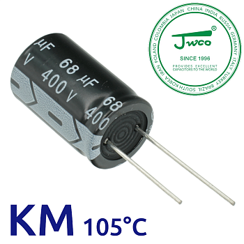 68мкФ 400В (16x25) KM-105C Конденсатор электролитический