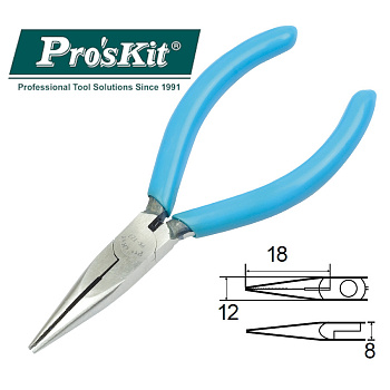 1PK-727 Pro'sKit Длинногубцы скругленные (130мм)