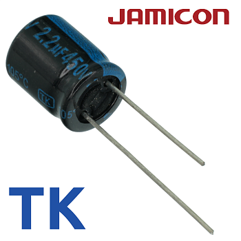 2,2мкФ 450В (10x13) TKR-105C Конденсатор электролитический