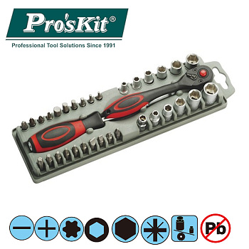 SD-2307M Pro'sKit Набор бит и головок (31шт., ключ, рукоятка)*