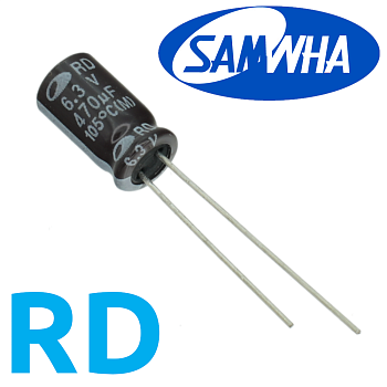 470мкФ 6,3В (6,3x11) RD-105C Конденсатор электролитический