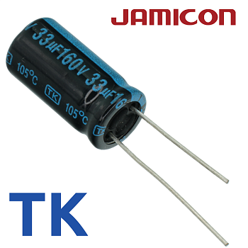 33мкФ 160В (10x21) TKR-105C Конденсатор электролитический