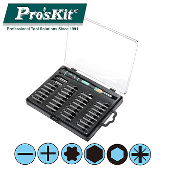 SD-9803 Pro'sKit Набор бит (33шт., часовая отвертка)
