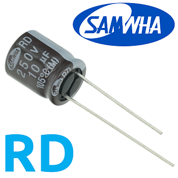 10мкФ 250В (10x12,5) RD-105C Конденсатор электролитический