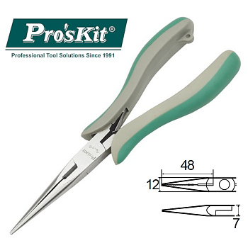 PM-712 Pro'sKit Длинногубцы-кусачки удлиненные (медь до 2мм, 155мм, пружина)