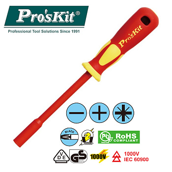 SD-800-M5.5 Pro'sKit Отвертка торцевая диэлектрическая 1000В (М5.5х125)